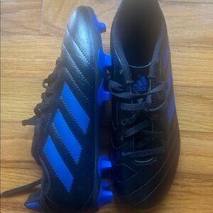 Adidas Black and Blue Athletic Cleats